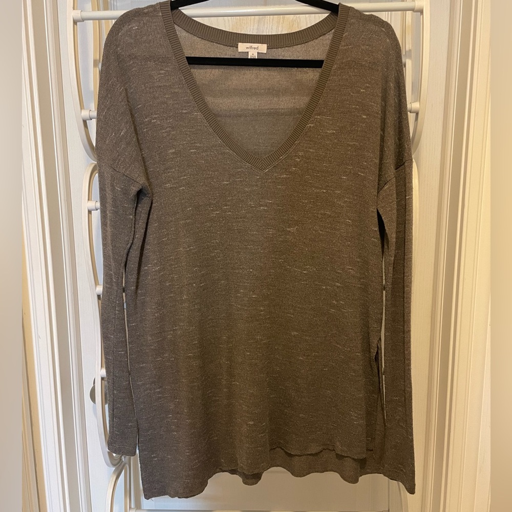 Wilfred V-Neck Sweater with Side Slits